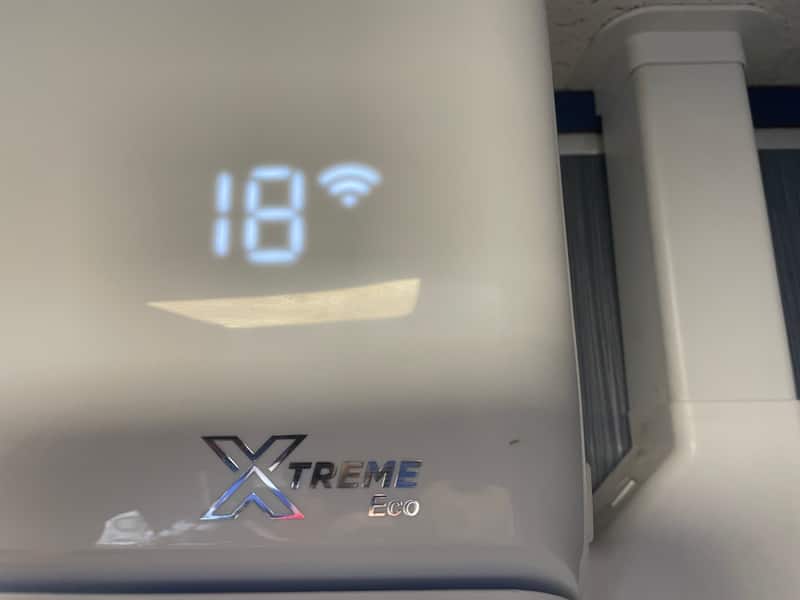 Air conditioning commissioning, Newcastle upon Tyne Smart air conditioner display showing 18 degrees after commissioning in Newcastle upon Tyne